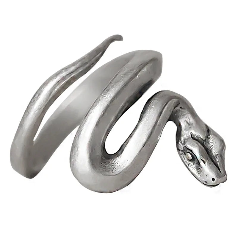 Silver Frosted Adjustable Snake Rings