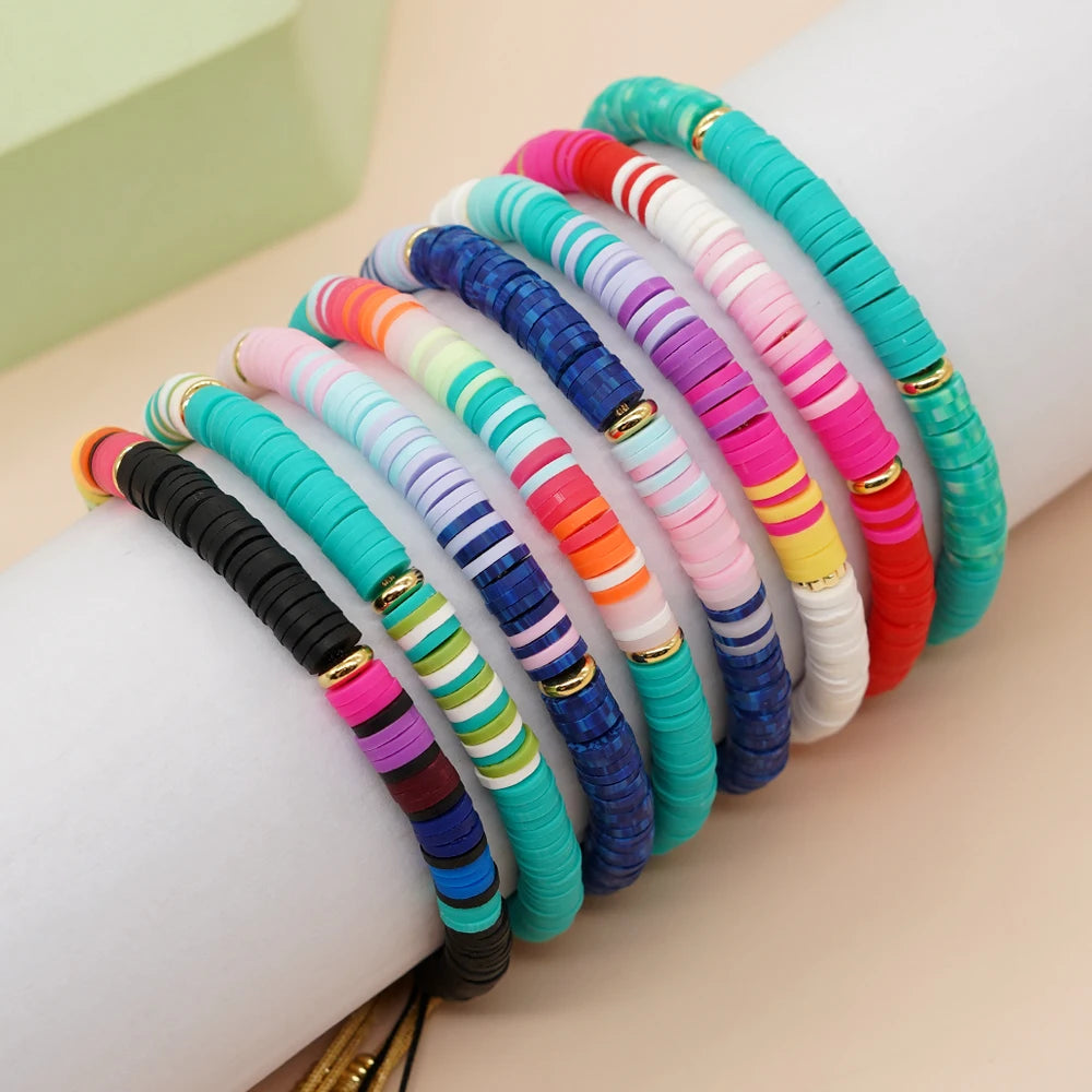 Colorful Heishi Bead Beach Bracelet