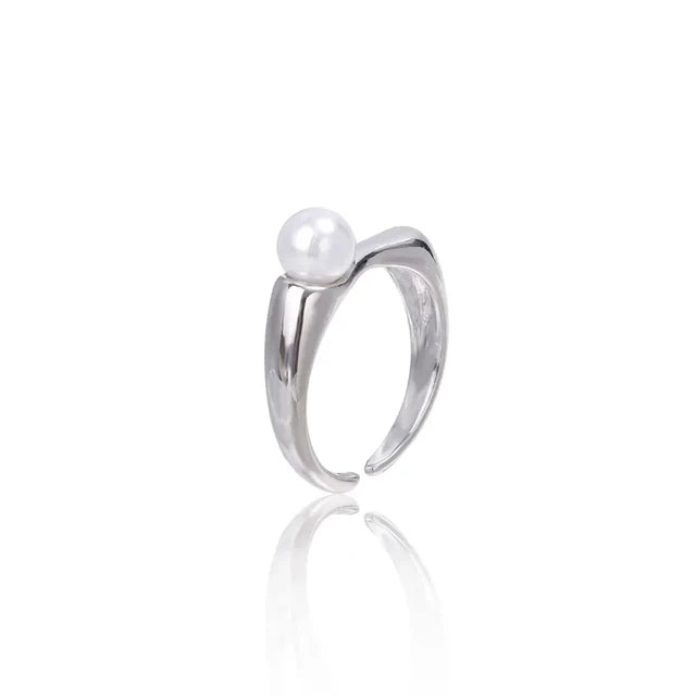 Fashion Silver Gold Pearl Ring for Women