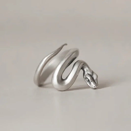 Silver Frosted Adjustable Snake Rings