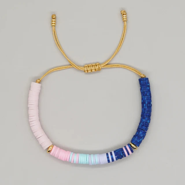 Colorful Heishi Bead Beach Bracelet