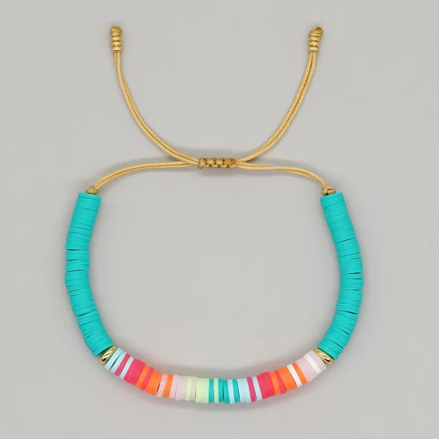 Colorful Heishi Bead Beach Bracelet