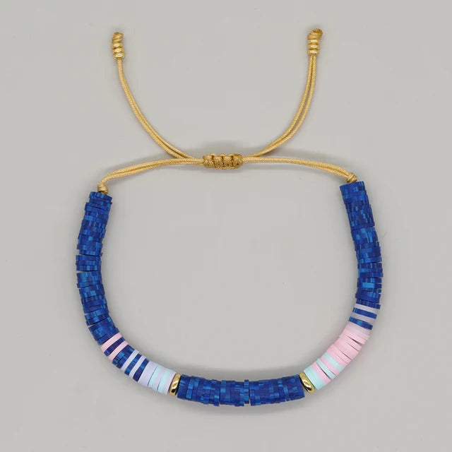 Colorful Heishi Bead Beach Bracelet